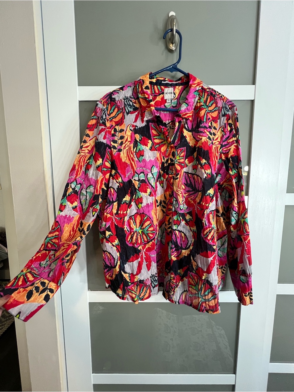 NIC+ZOE Pink Multi-Color Button-Down Shirt